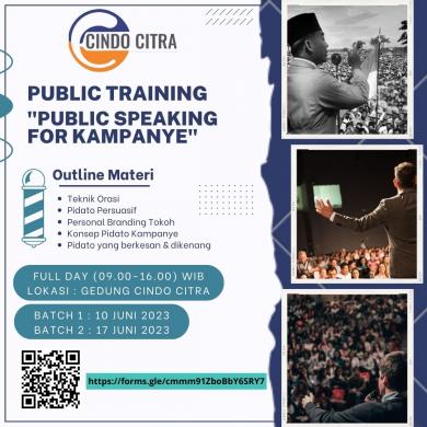 PUBLIC TRAINING "PUBLIC SPEAKING FOR KAMPANYE"