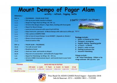 "Konsorsium ASITA Sumsel " PALEMBANG & BEYOND Periode ASIAN GAMES Aug - Sept 2018