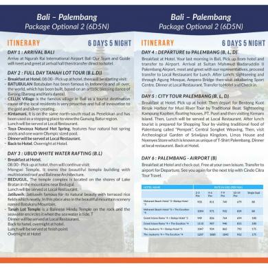 BALI - PALEMBANG 6D5N OPSI 2 FOR ASIAN GAMES