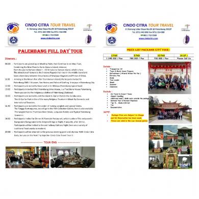 PAKET PALEMBANG FULL DAY TOUR